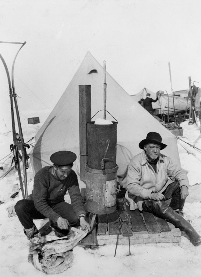 Shackleton and Haurley at Ocean Camp